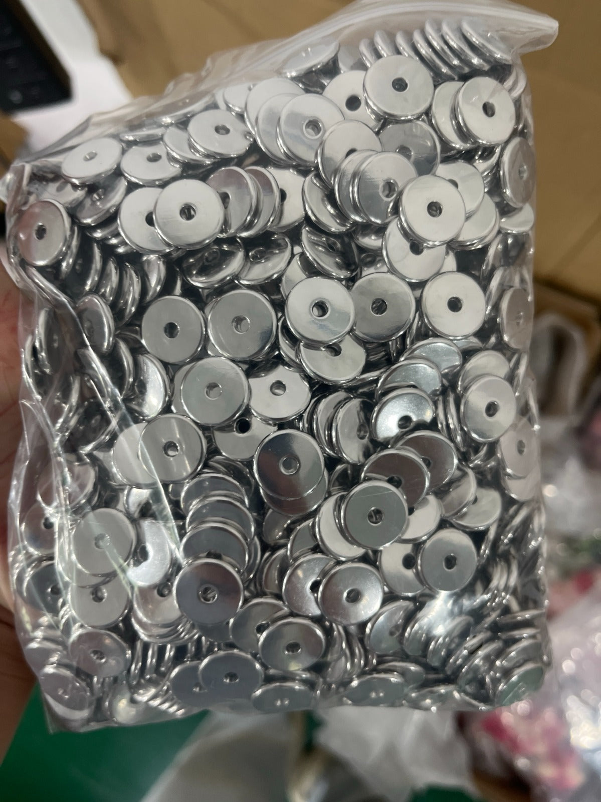 15mm shiny flat disc metal spacer for diy crafting,beadable pen keychain car charm jewelry making