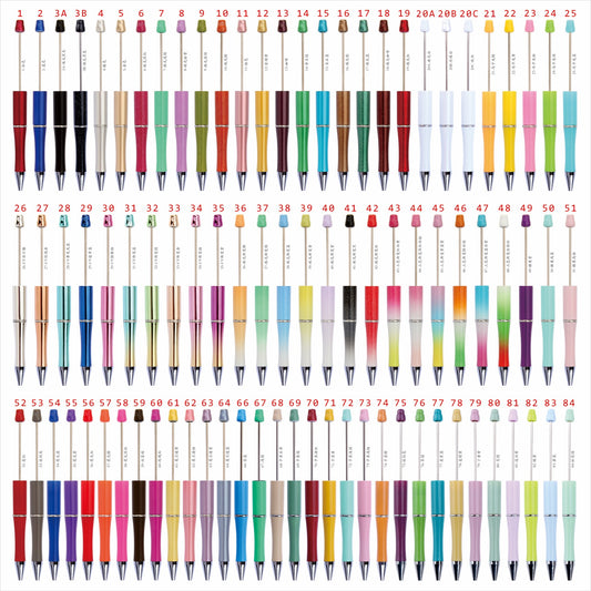 10 Pieces Solid Colors DIY Beadable Pens Ballpoint Pens
