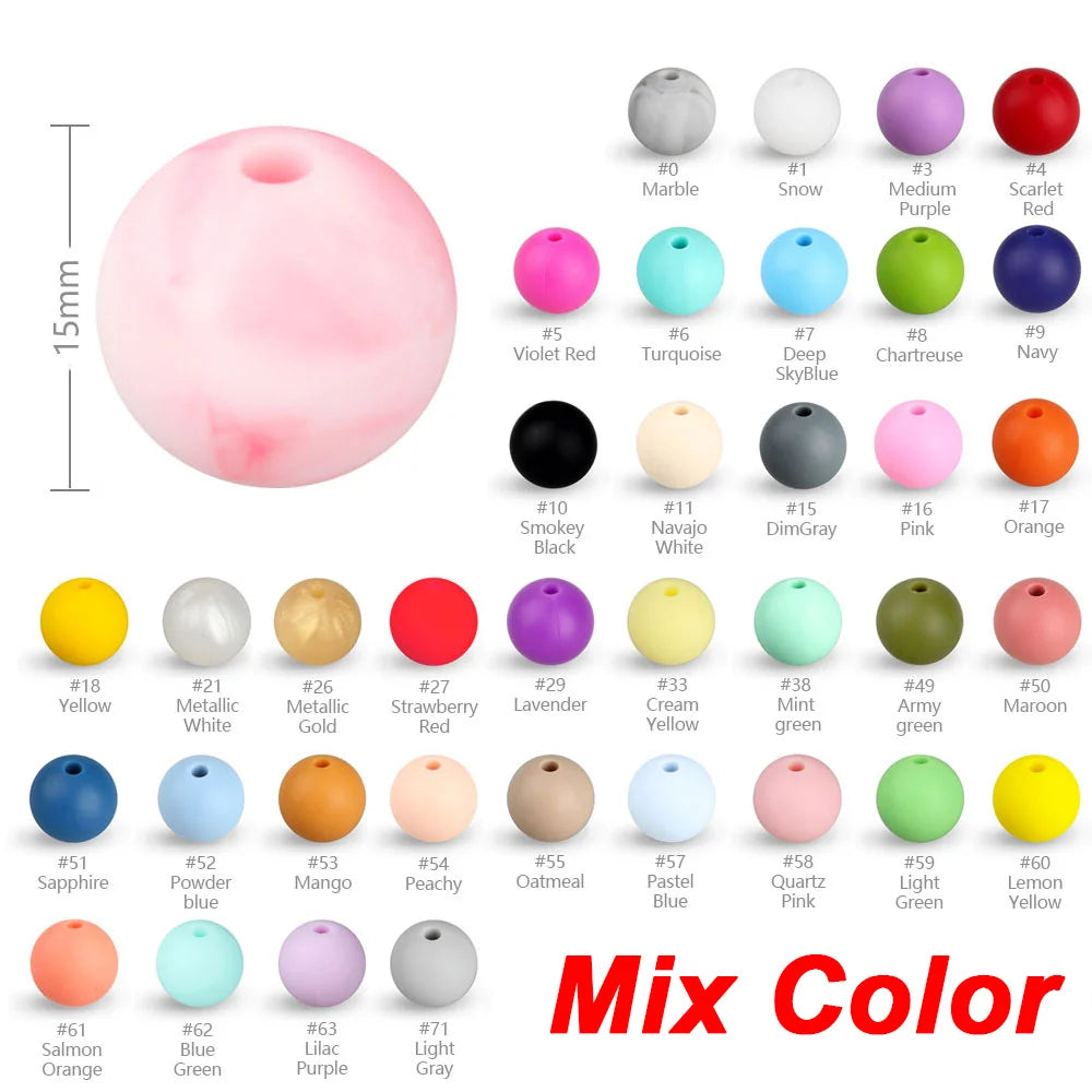 15mm Round Silicone Beads,Bulk Silicone Beads, Round Silicone Bead Wholesale,Silicone beads DIY