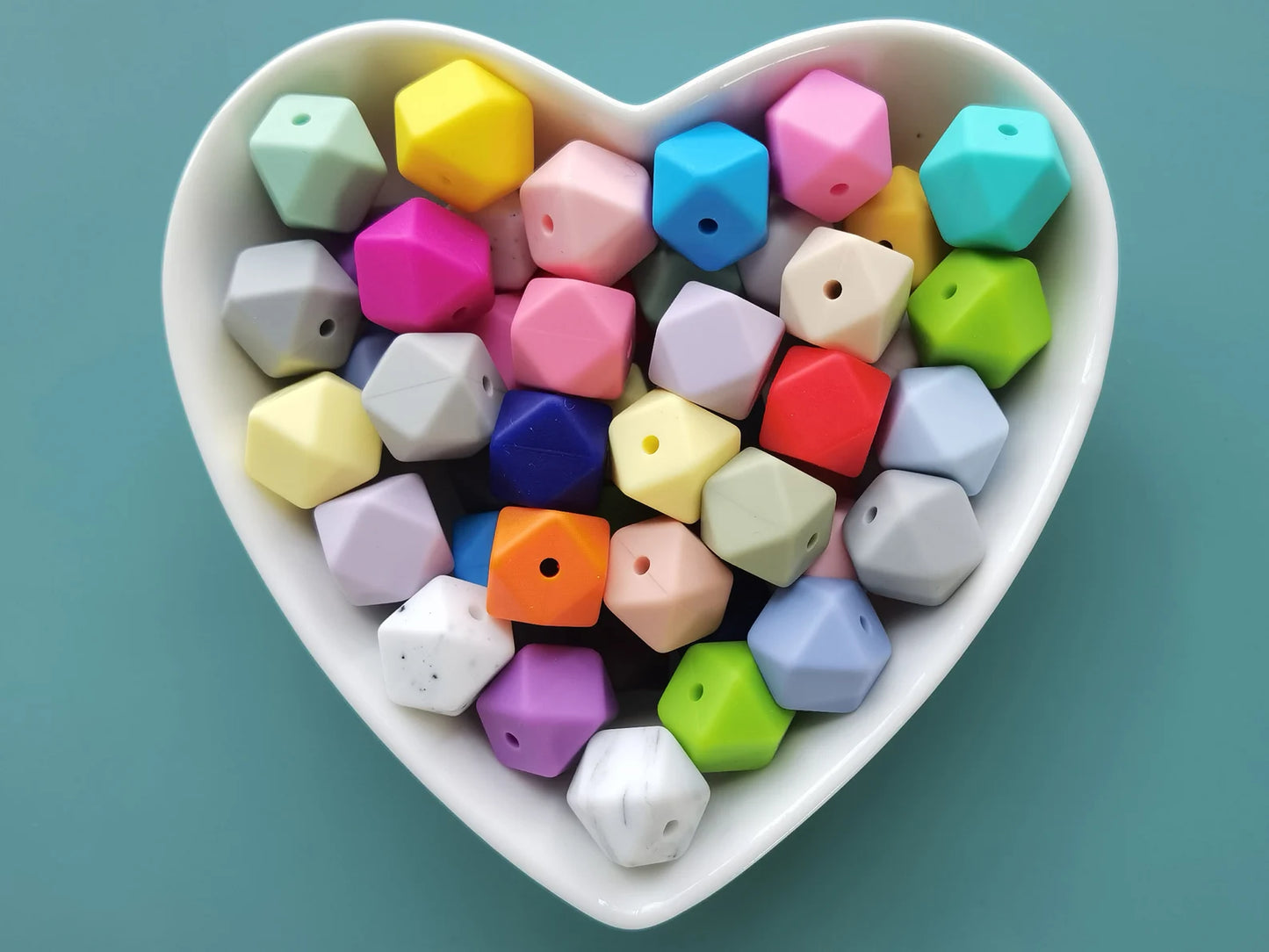 14mm Hexagon Silicone Bead,Loose Silicone Bead,Silicone Hexagon Bead,Silicone Bead Bulk