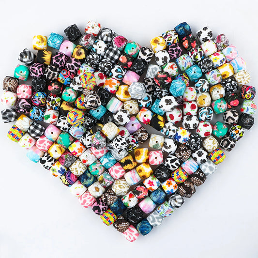 14mm Silicone Print Hexagon Beads Wholesale Loose Beads