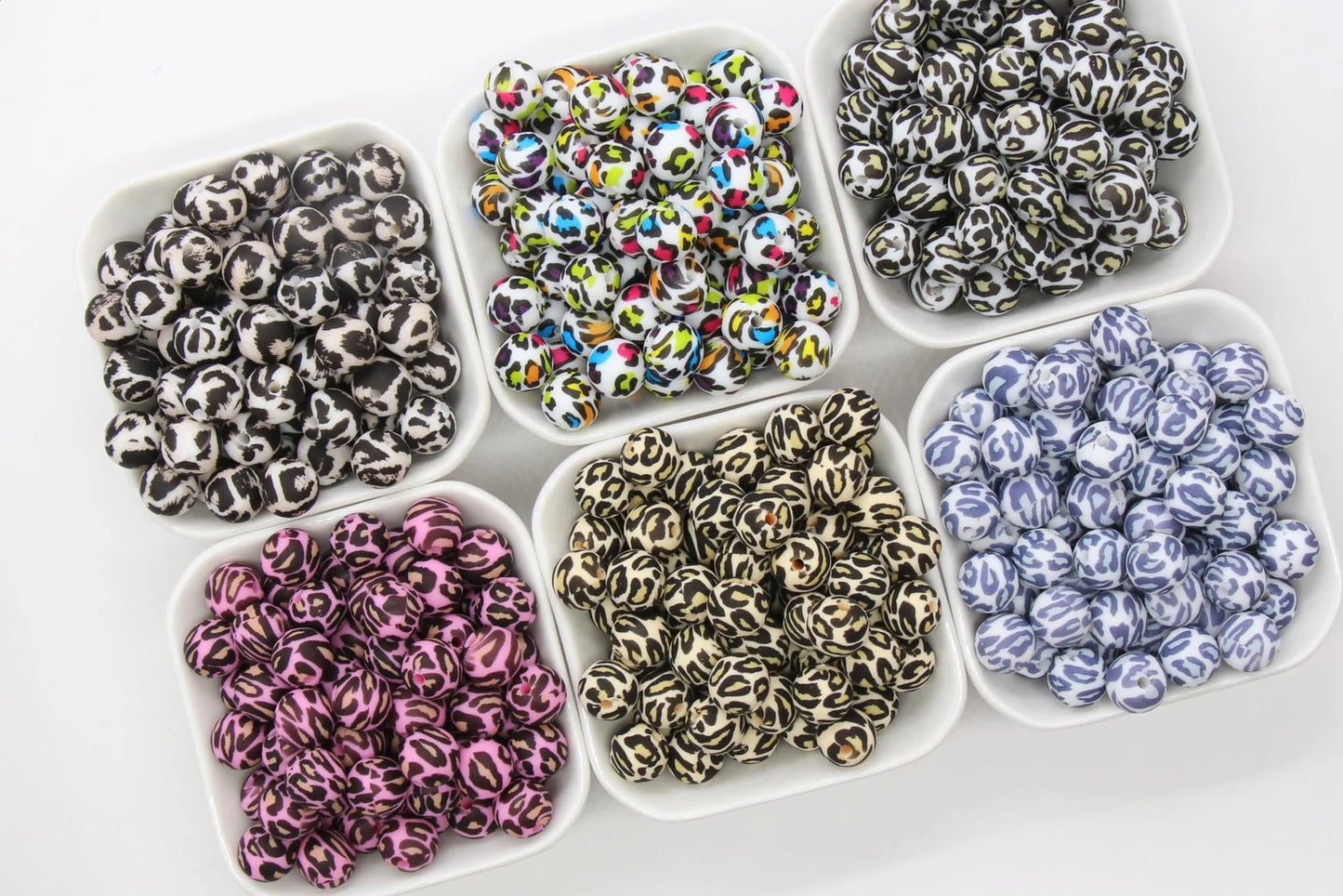 15mm printed silicone beads, wholesale silicone beads, DIY crafts for necklaces, keychains, bags making
