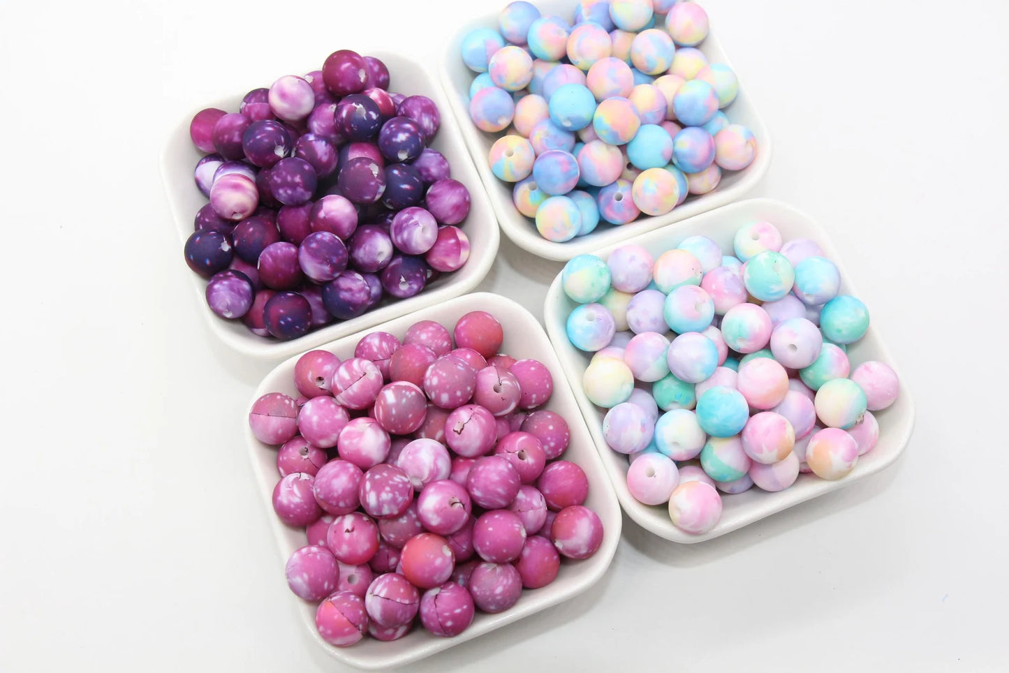 15mm printed silicone beads, wholesale silicone beads, DIY crafts for necklaces, keychains, bags making