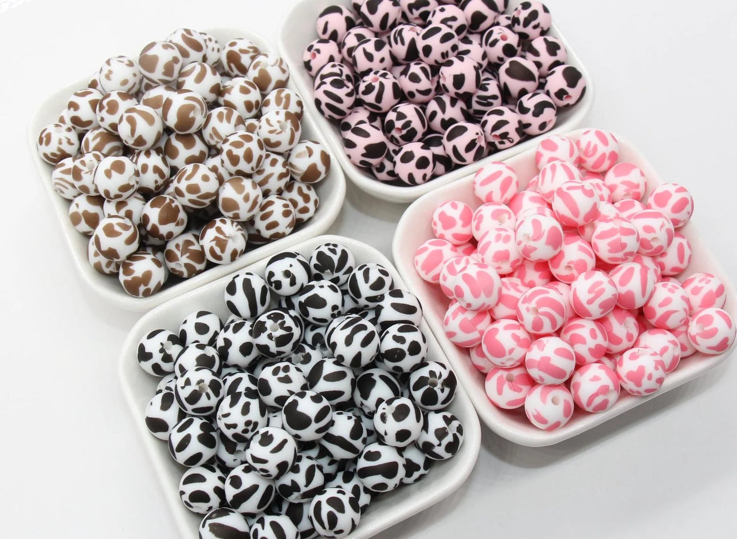 15mm printed silicone beads, wholesale silicone beads, DIY crafts for necklaces, keychains, bags making