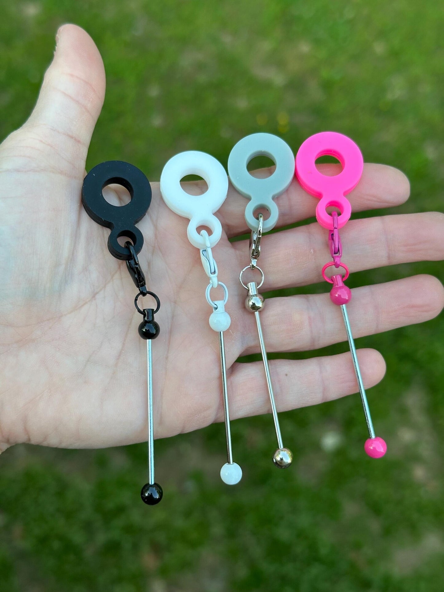 Beadable Cup Charm, Straw Charm Blank Bar for Cup Pendant Ornament, DIY Beaded Cup Charm
