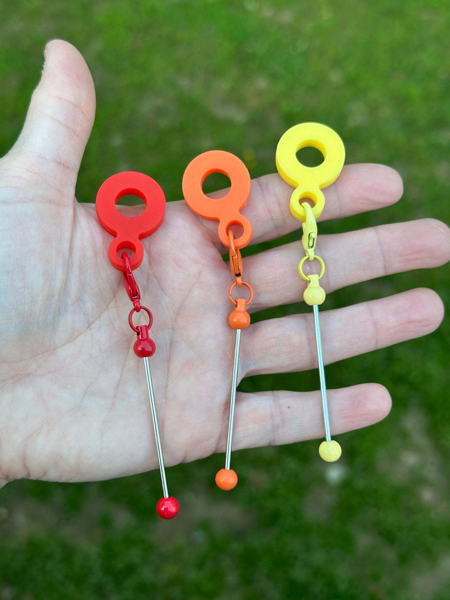 Beadable Cup Charm, Straw Charm Blank Bar for Cup Pendant Ornament, DIY Beaded Cup Charm